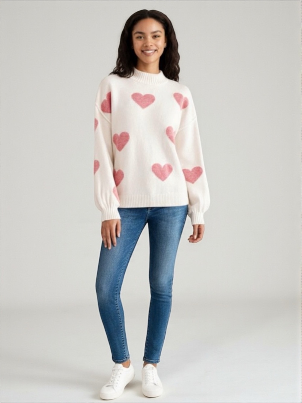 Pink Heart Sweater Coquette Cozy Knit Valentine Pullover NWT Size Small